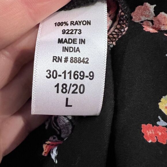Woman Within Blouse Size 18/20 Floral Print V Neck 3/4 Sleeve Tunic Top Casual - Picture 9 of 11